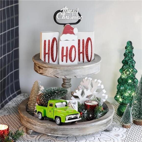 Green Christmas Truck Decor with Faux Tree - 4.7'' Vintage Green Truck Table - Picture 5 of 7